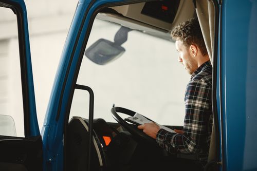 Trucker in cabin